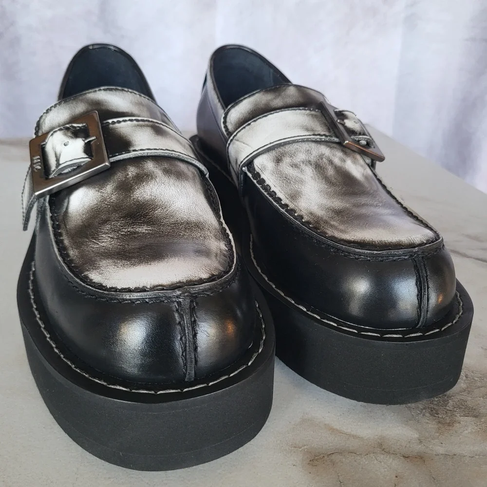 GCDS Clarks Split Toe Monk Strap Platform Loafers SAMPLE Men's Size 7.5 Black